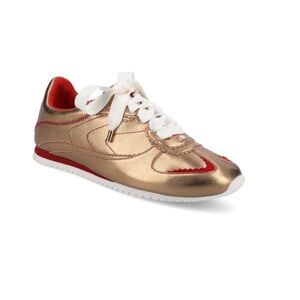BIRDIES Sneakers Shoes Speedgirl Gold Metal Leather 8 NEW NIB